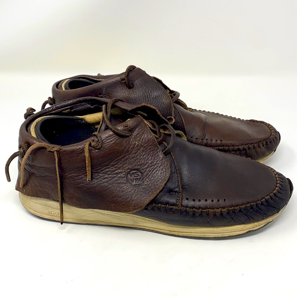 Visvim FBT Brown Elk Leather Men's Size 10 Distressed - Picture 12 of 13